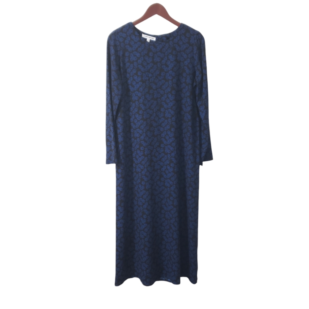 Elizabeth and James Blue Floral Long‎ Sleeve Maxi Dress Small Boho Shabby Goth